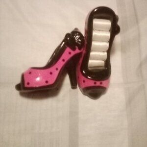 Ceramic High Heel Shoe Ring Holder Set